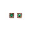 Emerald and shapphire halo studs