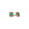 Emerald and shapphire halo studs