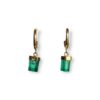 Rough Colombian emerald drop hoop earrings