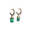 Rough Colombian emerald drop hoop earrings