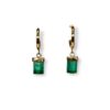 Rough Colombian emerald drop hoop earrings