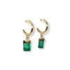 Rough Colombian emerald drop hoop earrings