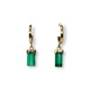 Rough Colombian emerald drop hoop earrings