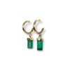 Rough Colombian emerald drop hoop earrings