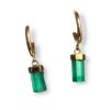 Rough Colombian emerald drop hoop earrings