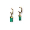 Rough Colombian emerald drop hoop earrings