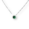 Classic round emerald pendant with diamond halo