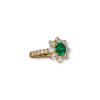 Emerald and diamond flower ring