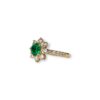 Emerald and diamond flower ring