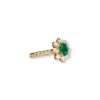 Emerald and diamond flower ring