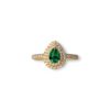 Double halo emerald drop ring