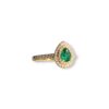 Double halo emerald drop ring