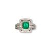 Double halo emerald ring