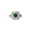 Double halo emerald ring