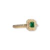 Double halo emerald and yellow sapphire ring