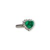 Heart shaped emerald and diamond ring