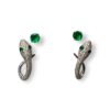 Snake emerald and diamond earrings