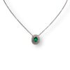 Double halo emerald necklace