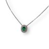Double halo emerald necklace