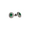 Double halo emerald studs