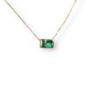 Trilogy of baguette cut emerald pendant