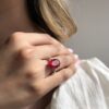 Pigeon blood Burma ruby ring with D/VVS tapered baguettes