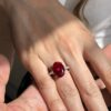 Pigeon blood Burma ruby ring with D/VVS tapered baguettes