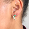 Snake emerald and diamond earrings