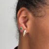 Snake emerald and diamond earrings