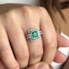 Double halo emerald ring