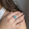 Double halo emerald ring