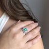 Double halo emerald ring