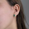 Muzo emerald studs with art deco diamond jackets