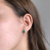 Muzo emerald studs with art deco diamond jackets