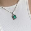 Emerald cut deco pendant