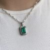 Emerald cut deco pendant