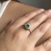 Emerald and diamond flower ring