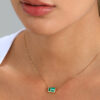 Trilogy of baguette cut emerald pendant