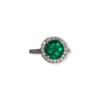 Round Brilliant Colombian Emerald With Diamond Halo