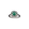 Round Brilliant Colombian Emerald With Diamond Halo