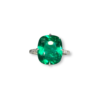 Sleek cushion cut Colombian emerald ring