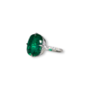 Sleek cushion cut Colombian emerald ring