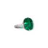 Sleek cushion cut Colombian emerald ring