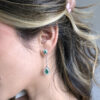 2 in 1 cabochon and round emerald earrings