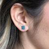 Mini Colombian emerald & sapphire studs