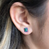 Mini Colombian emerald & sapphire studs