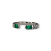 Colombian emerald and diamond wedding band