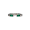 Colombian emerald and diamond wedding band