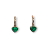 Bezel set emerald heart earrings