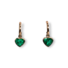 Bezel set emerald heart earrings